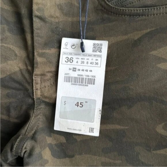 Zara Women's Green Camouflage Jeggings - Picture 4 of 13